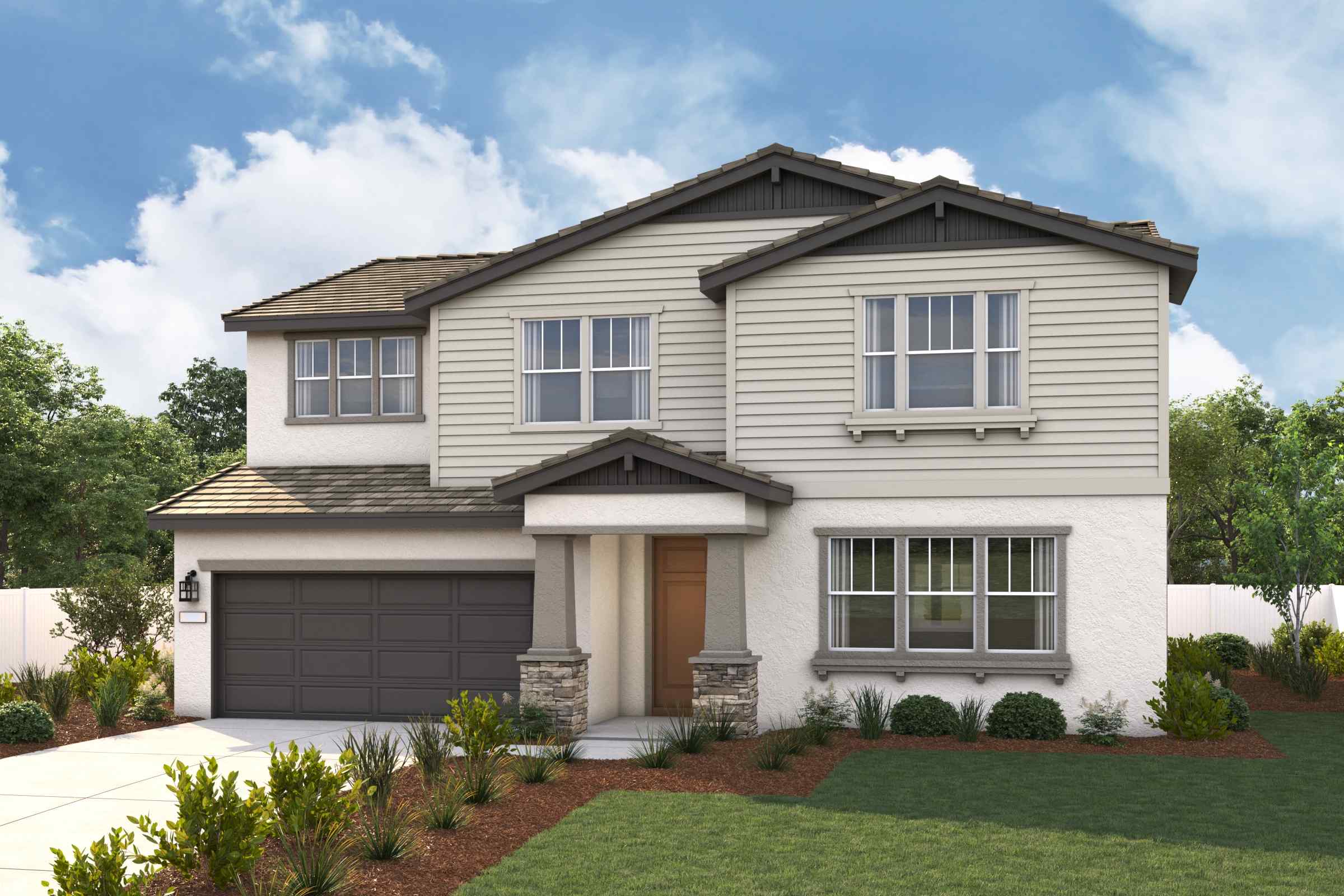 A house with a garage.
