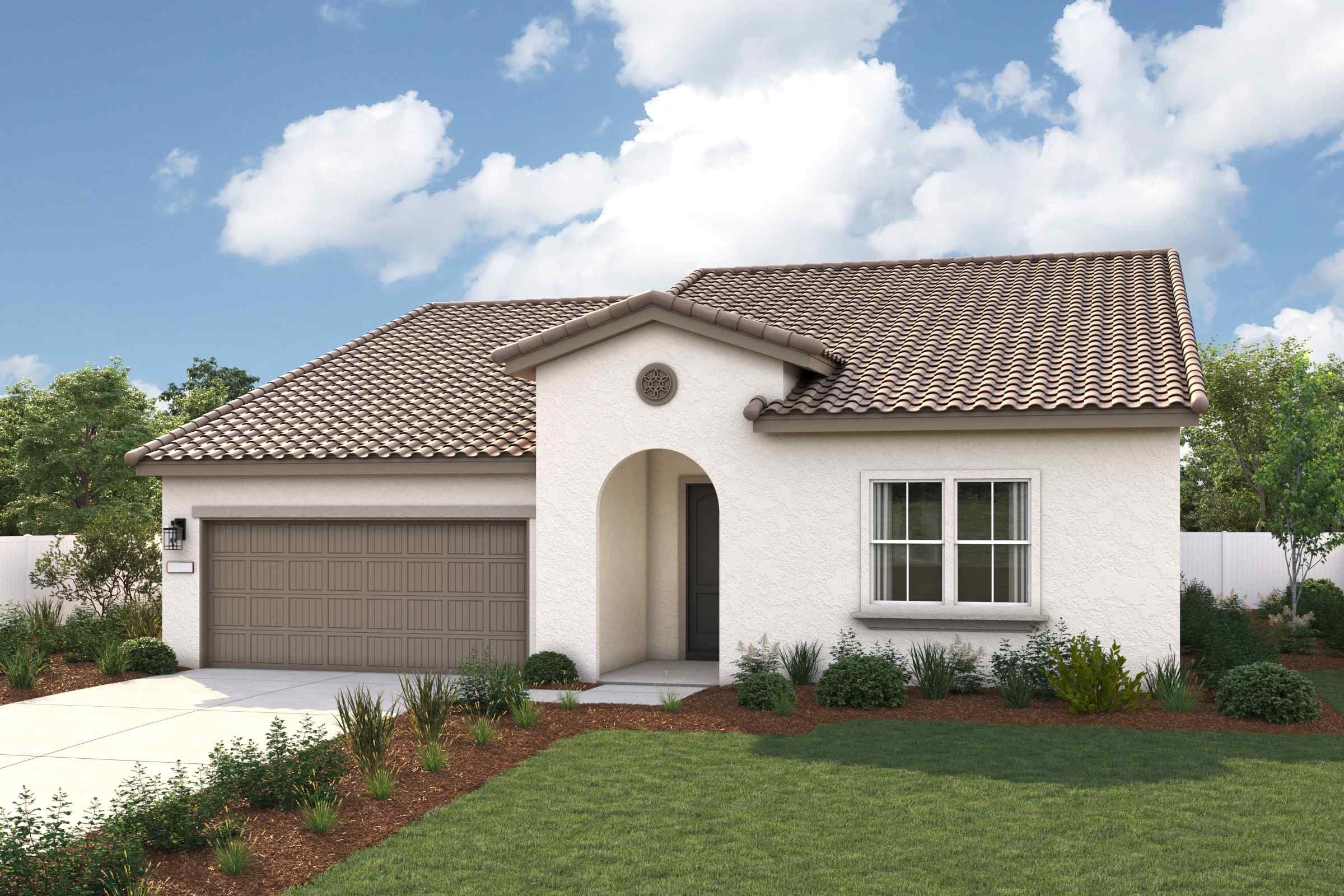 A house with a large front yard.
