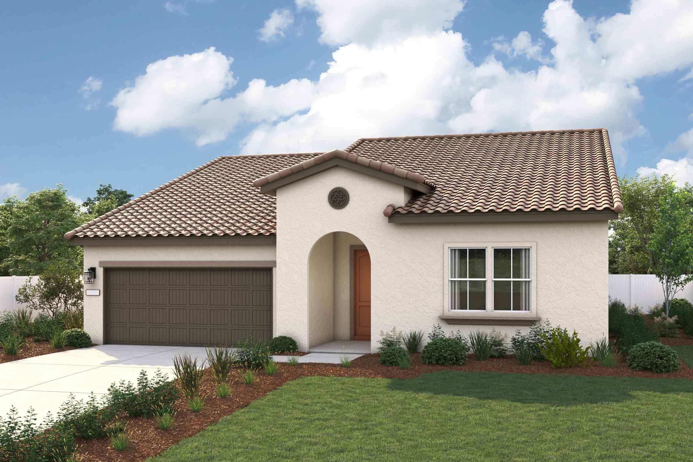 A house with a large front yard.
