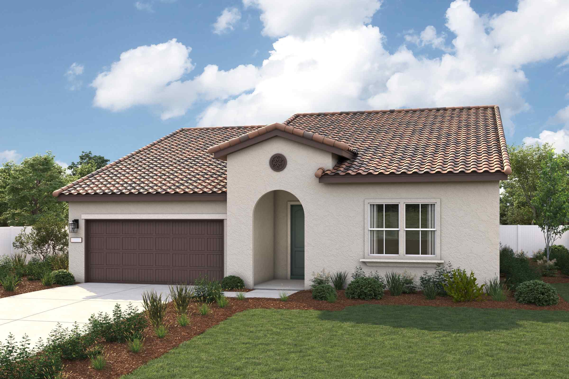 A house with a large front yard.