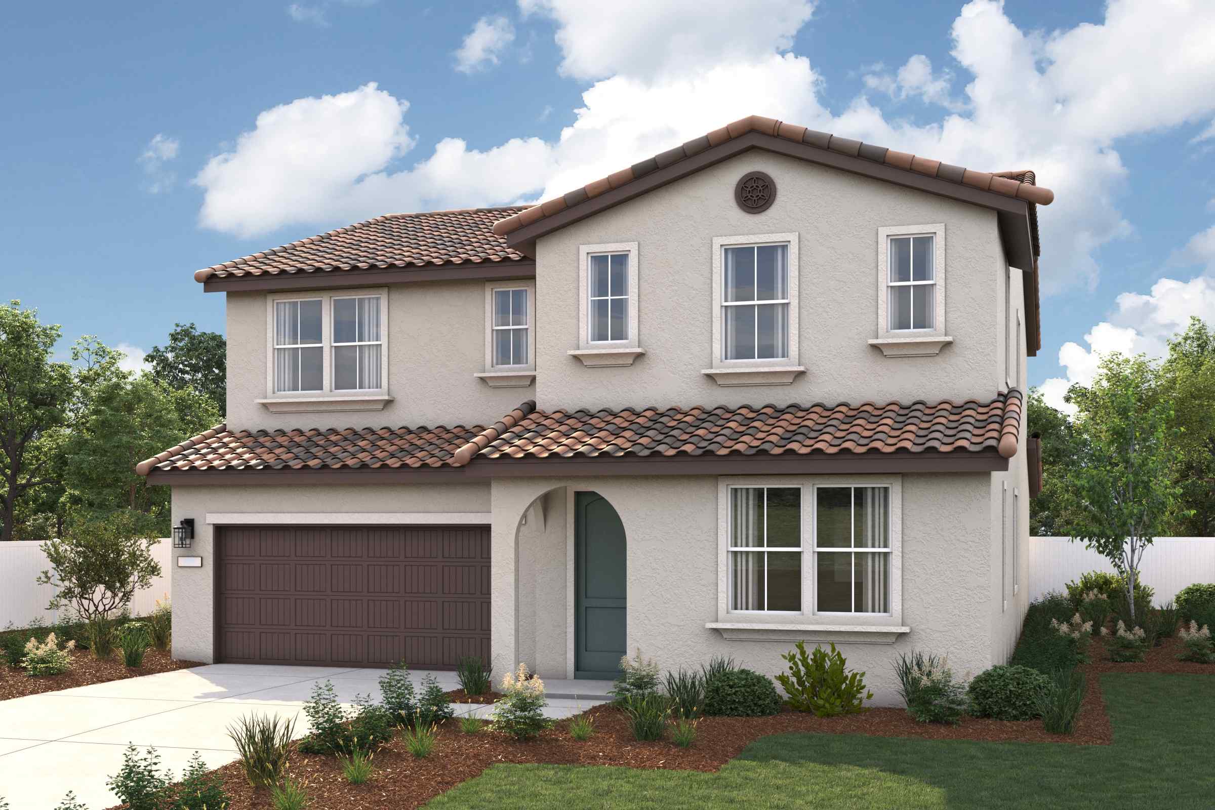A house with a garage.