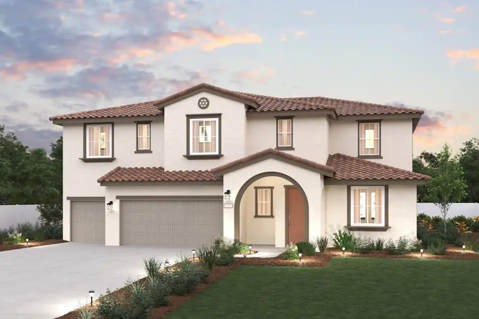 A house with a large front yard.