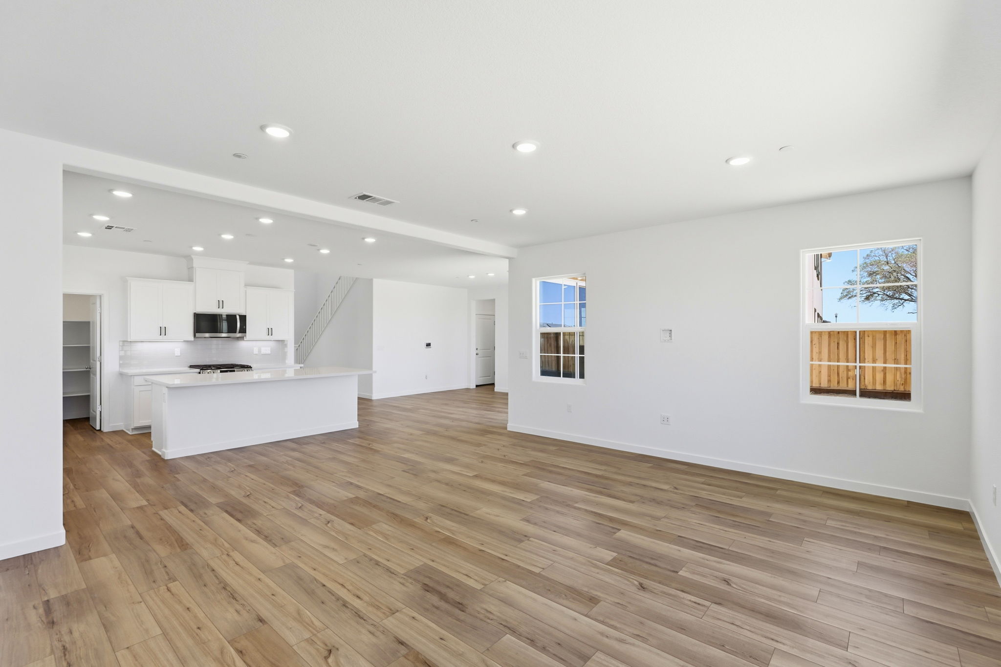 A large empty living room.