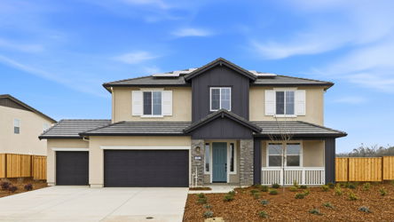 A house with a garage.