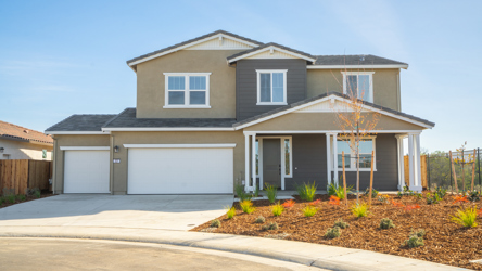 A house with a garage.