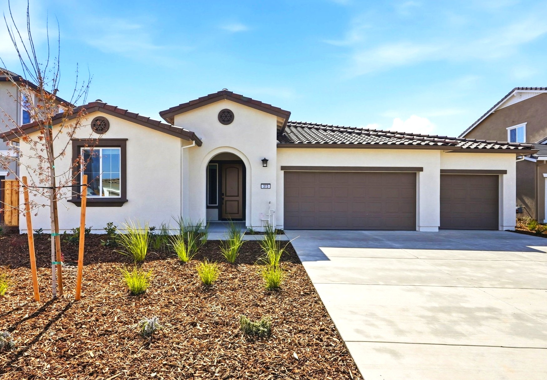 A house with a garage.