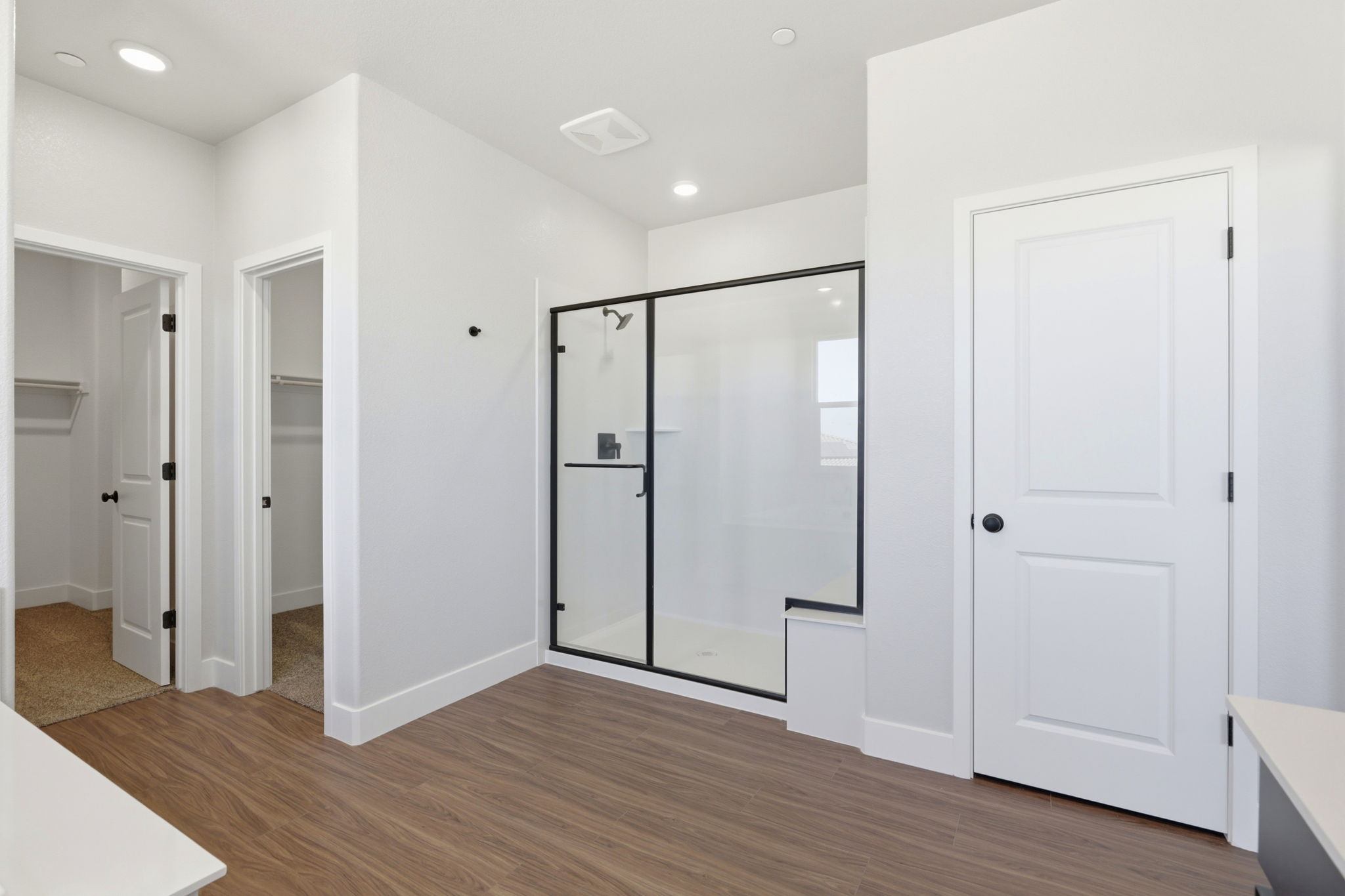 A room with white doors.