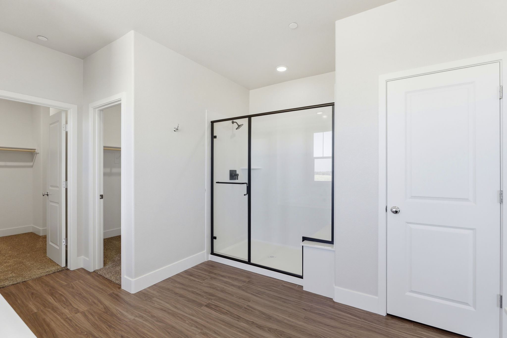 A room with white doors.