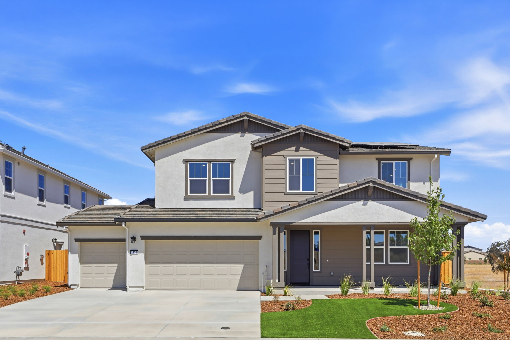 A house with a driveway.