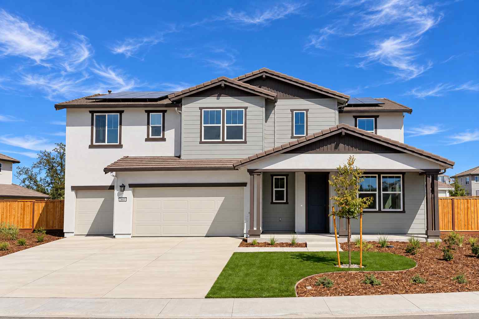 A house with a driveway.