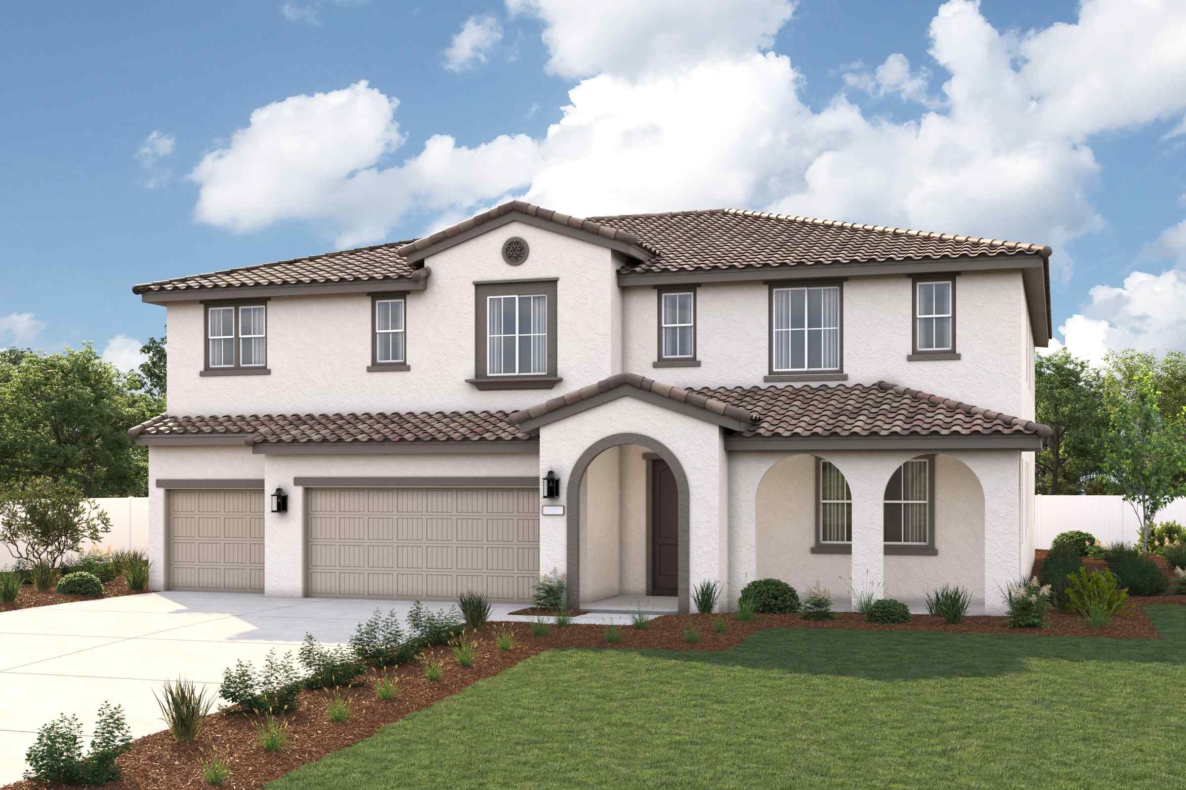 A house with a large front yard.