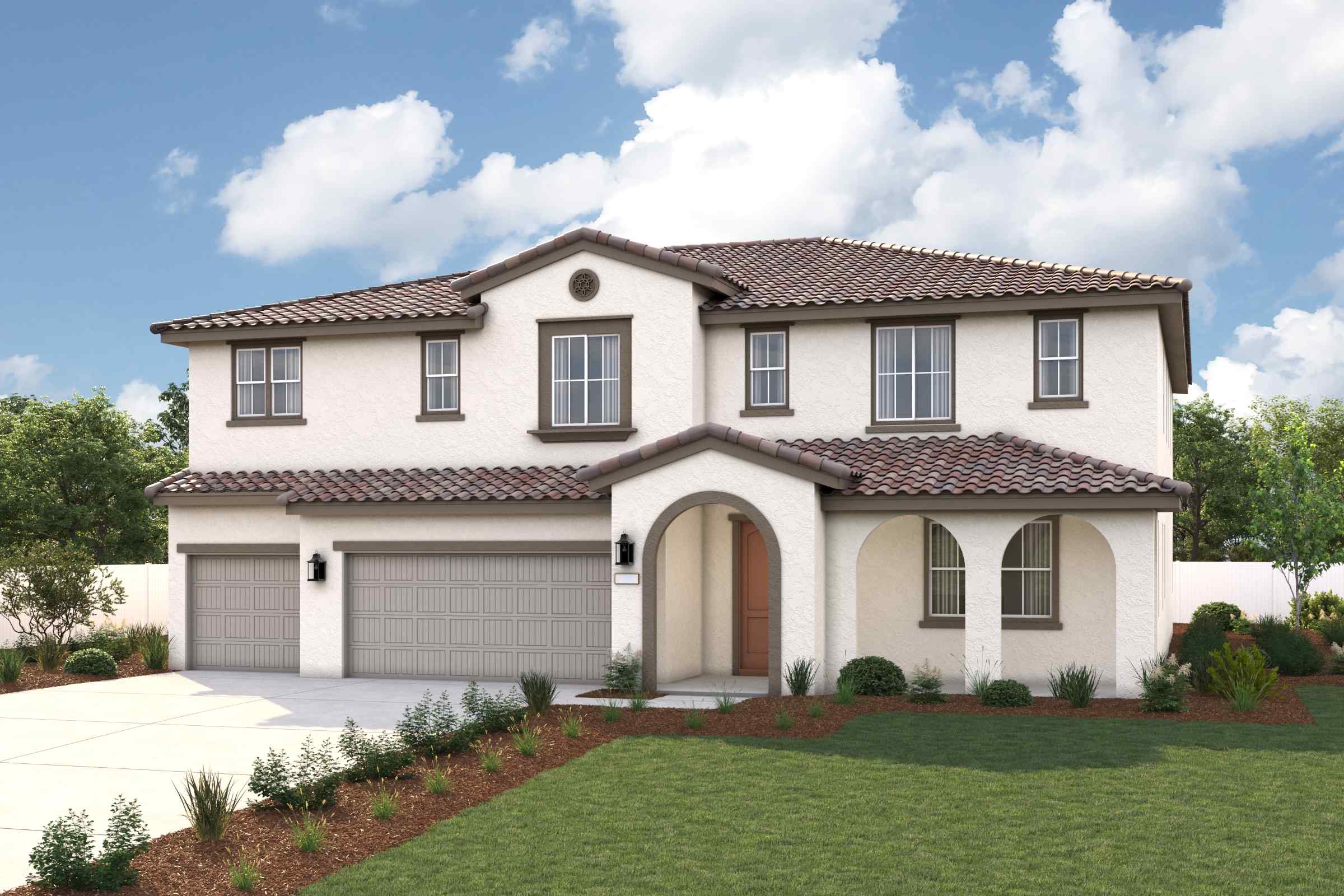 A house with a large front yard.