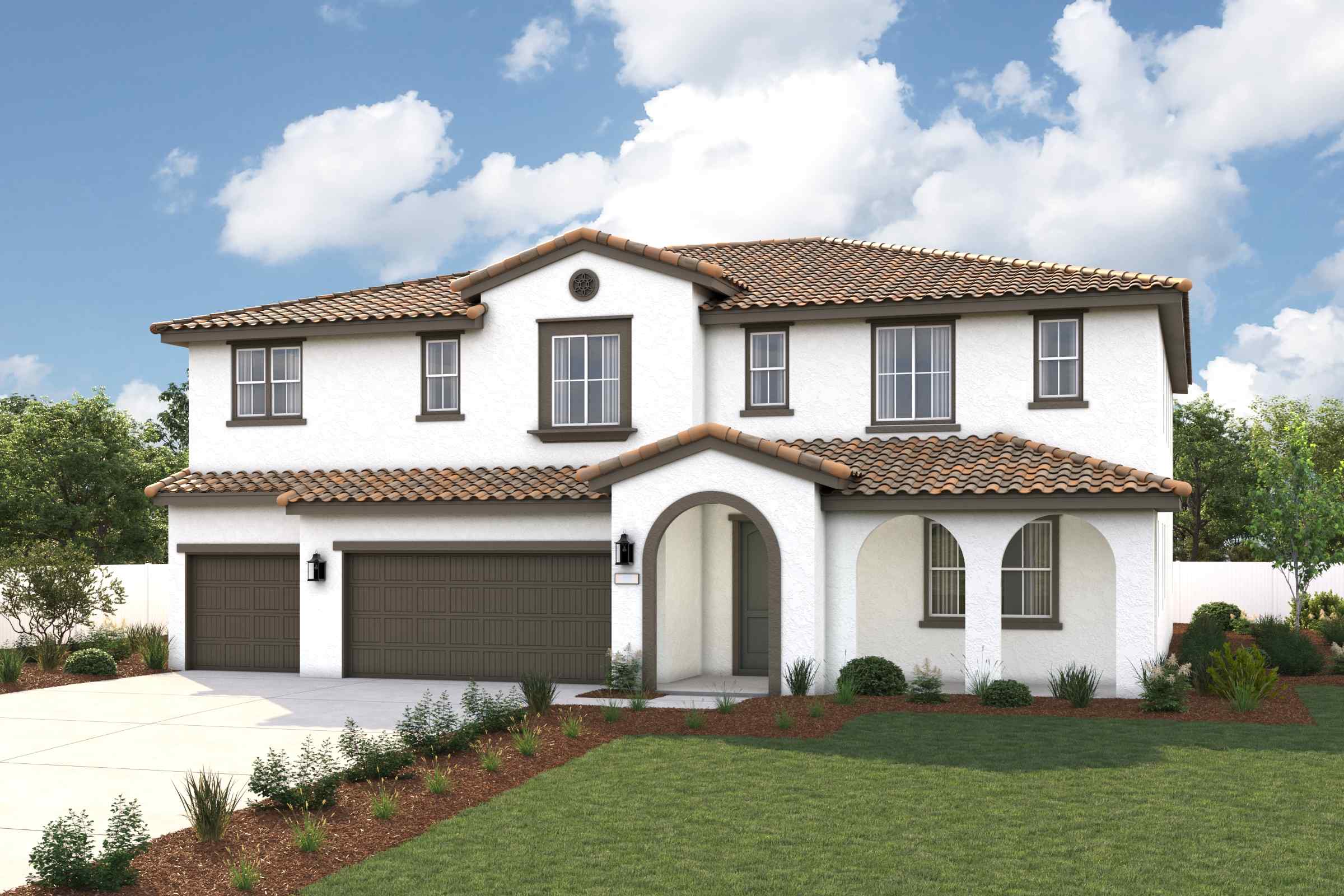 A house with a large front yard.