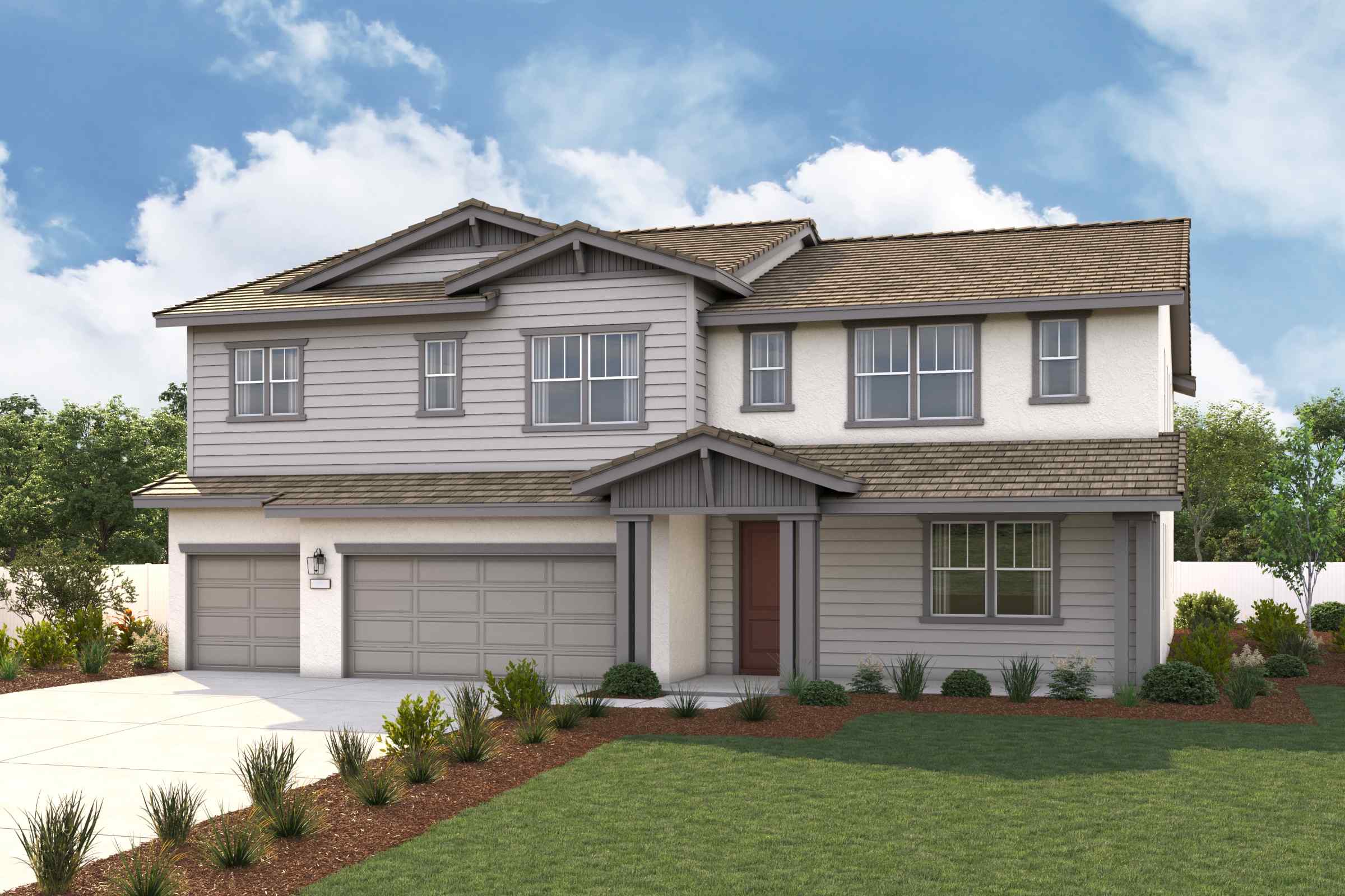 A house with a large front yard.