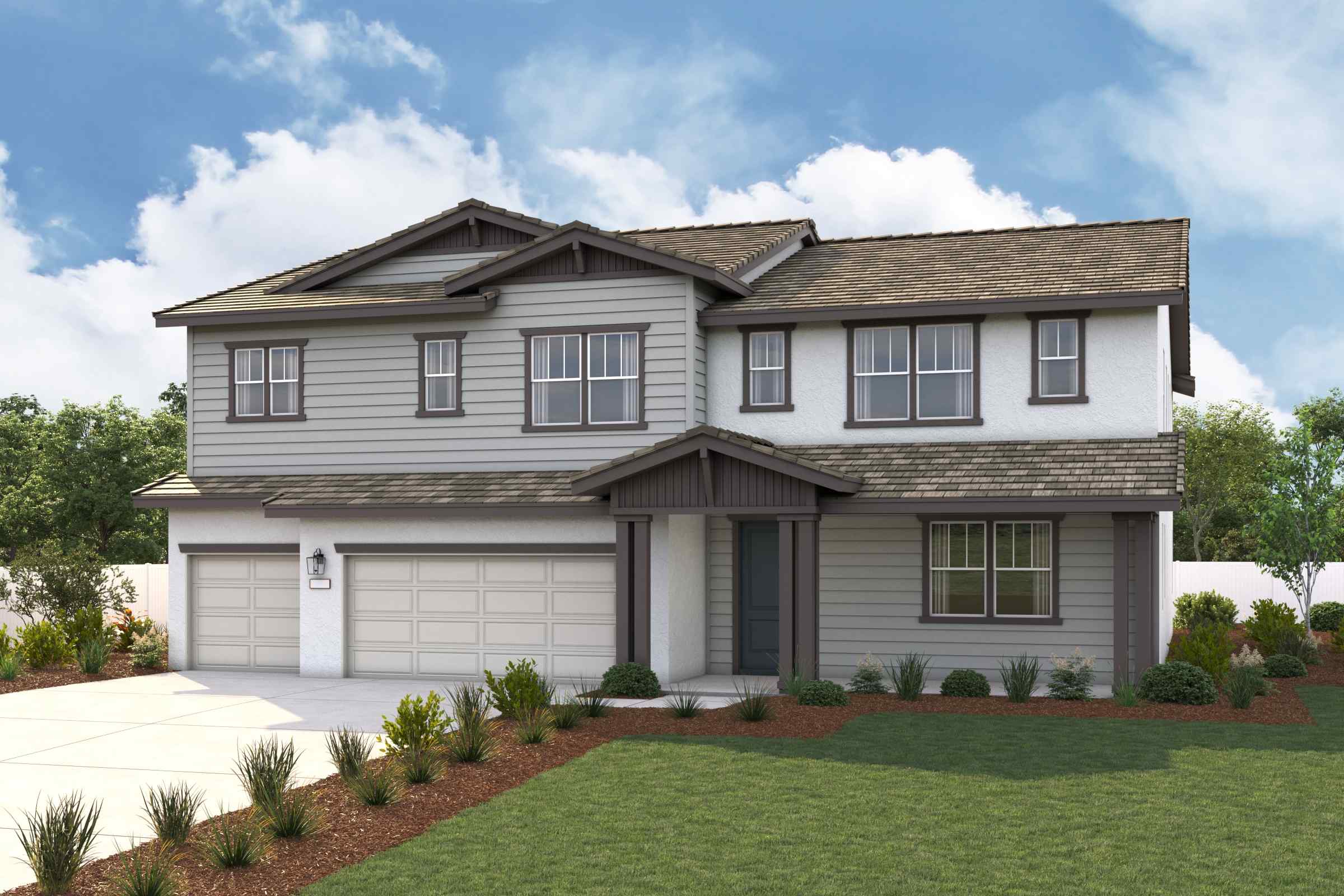 A house with a large front yard.