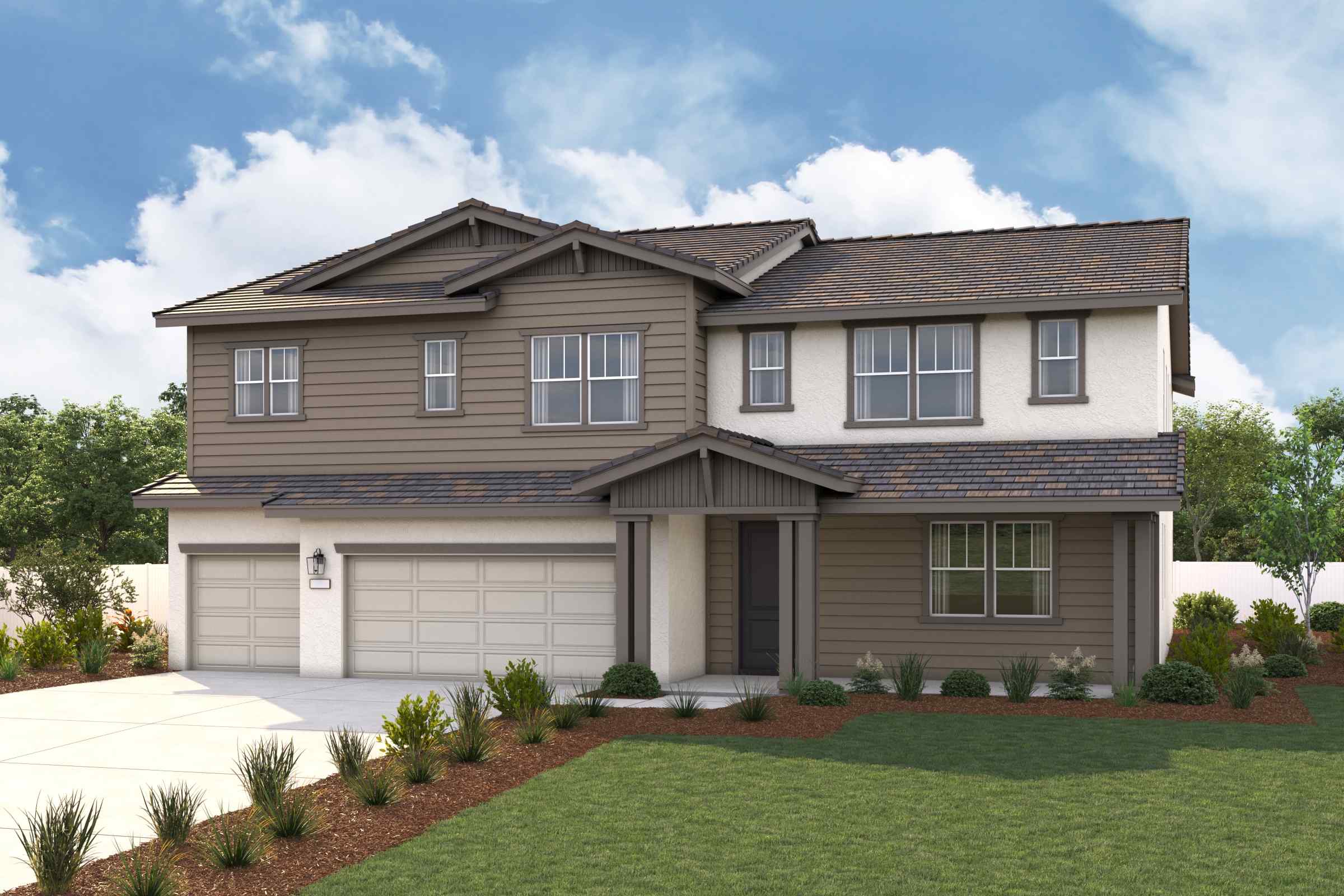 A house with a large front yard.