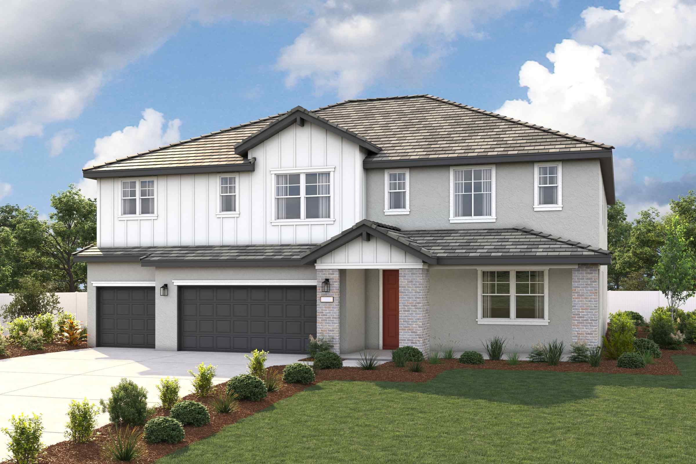 A house with a garage.