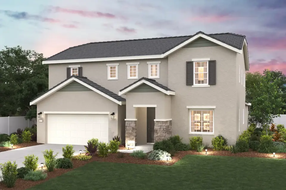 A house with a large front yard.