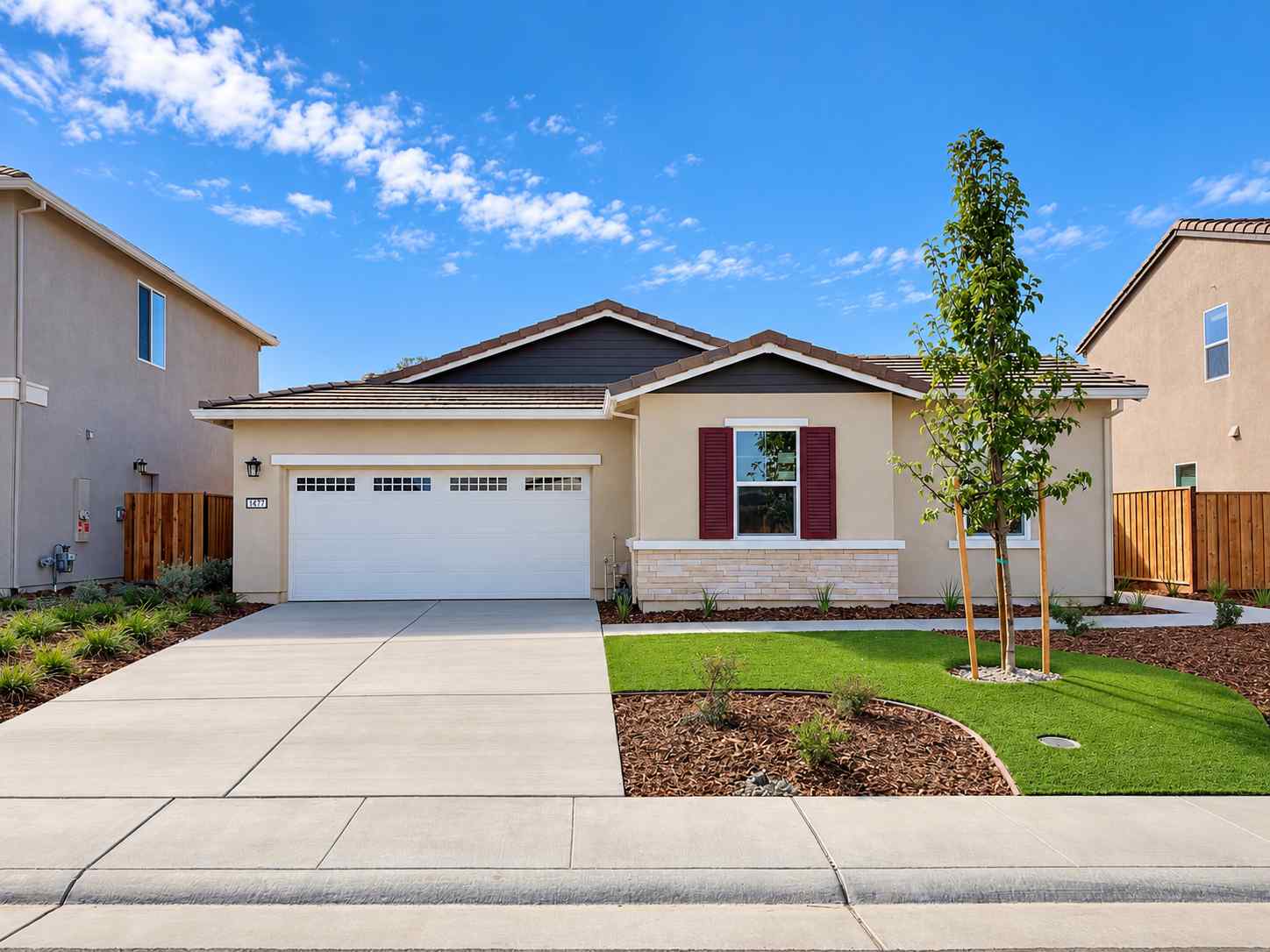 A house with a driveway.