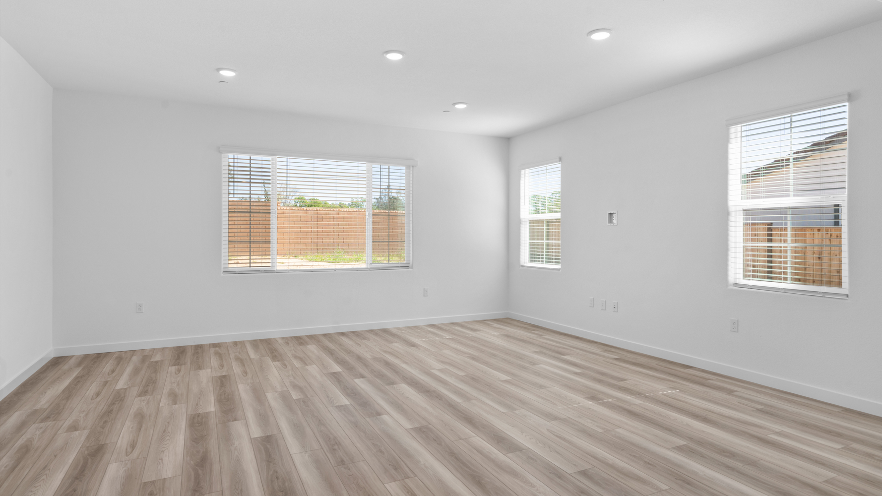 A room with windows.