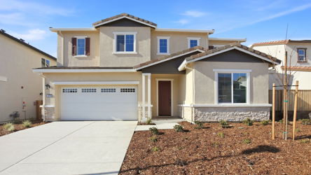 A house with a garage.