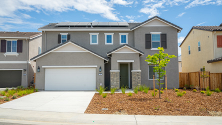 A house with a garage.