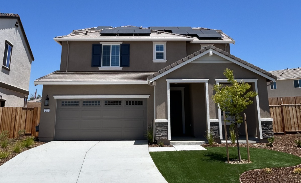 A house with a garage.