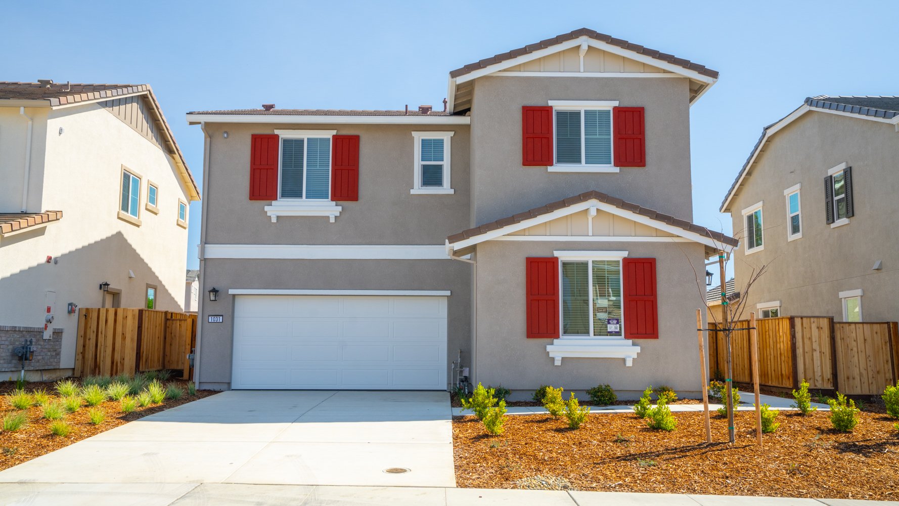 A house with a garage.