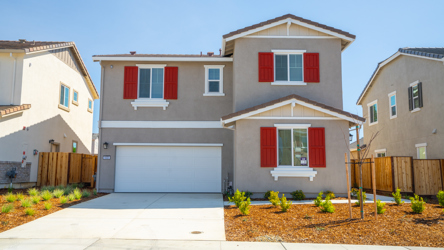 A house with a garage.