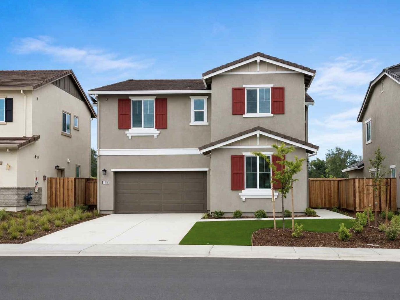 A house with a garage.