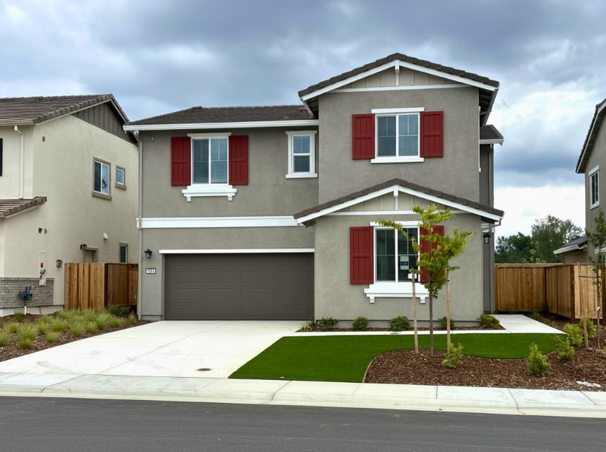 A house with a garage.