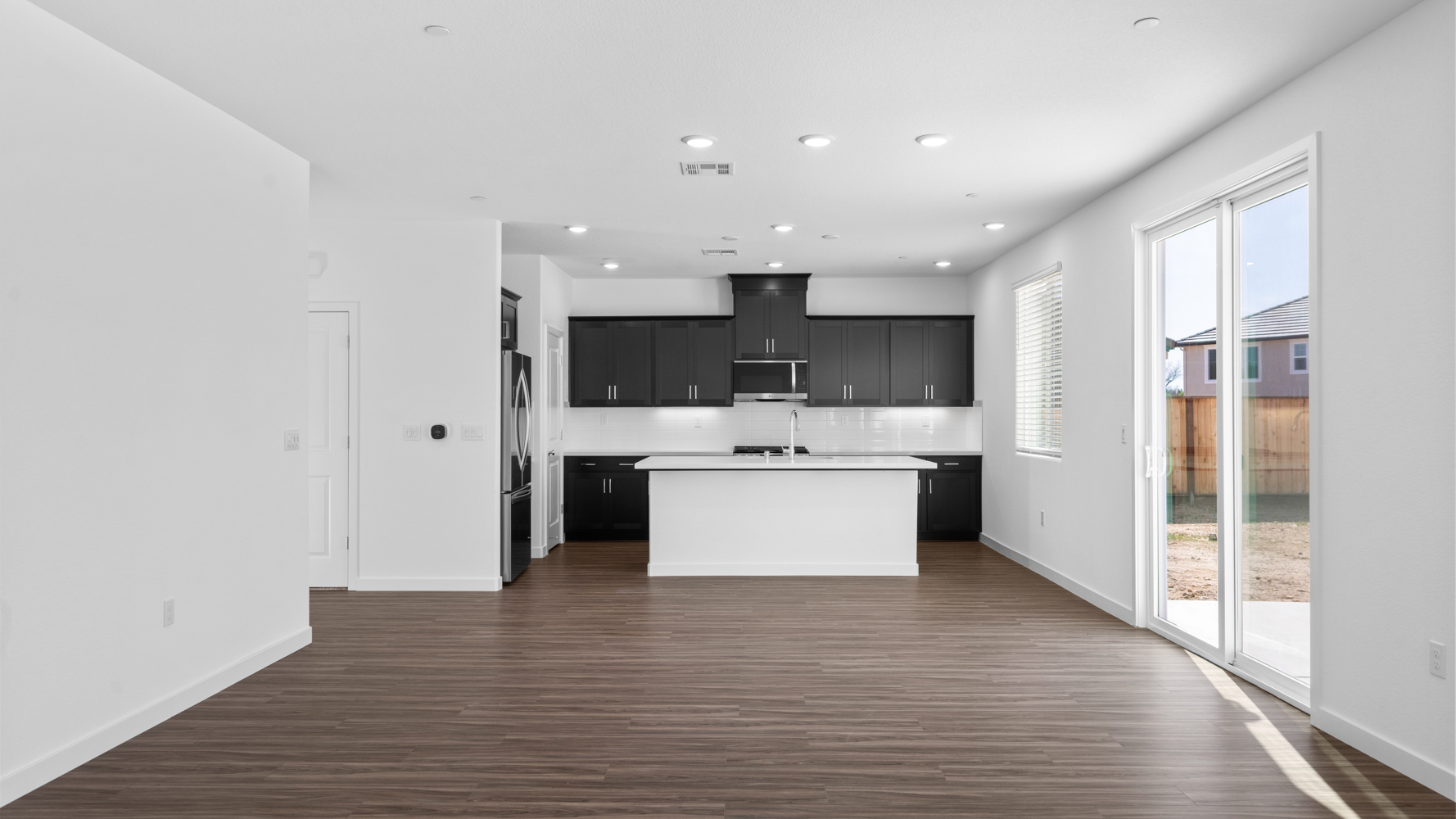 A large empty kitchen.