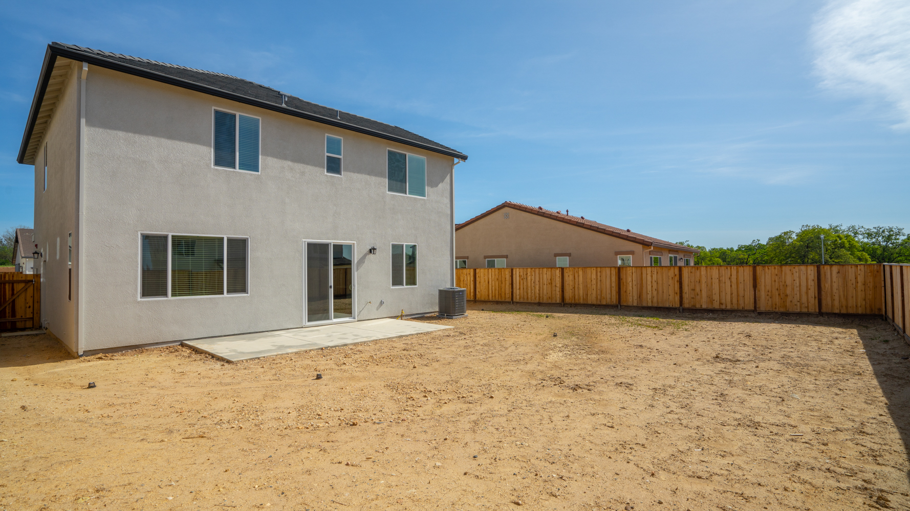 A house with a fence around it.
