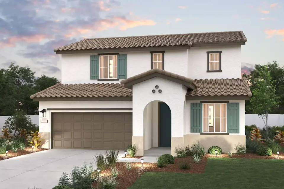 A house with a garage.