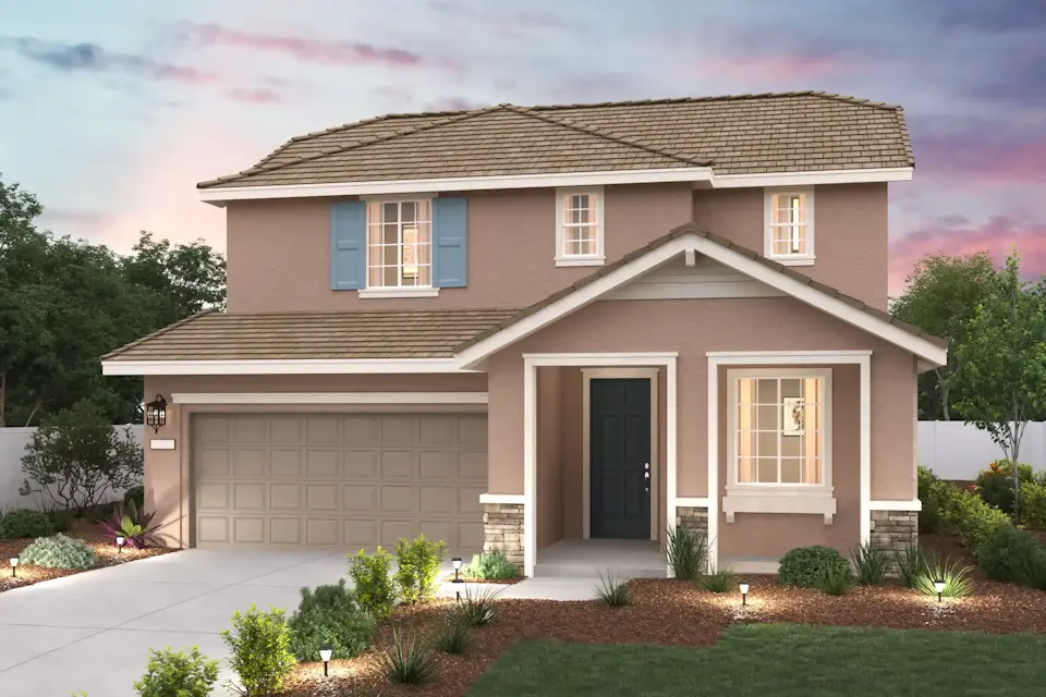 A house with a garage.