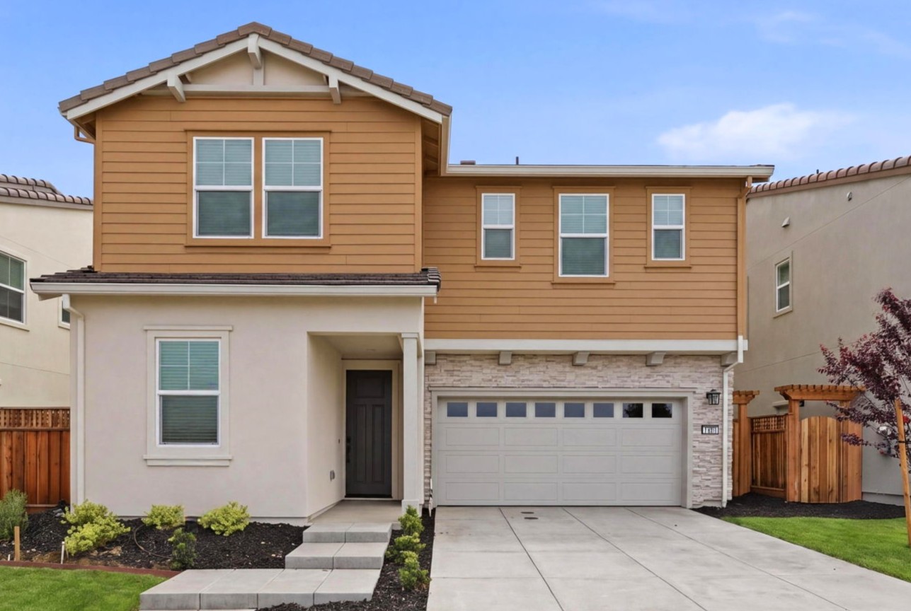 A house with a garage.