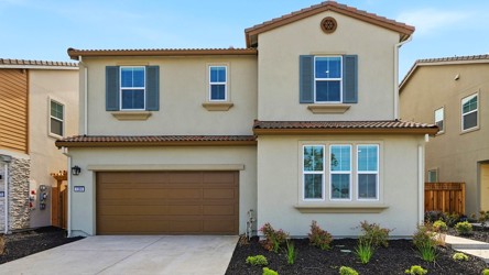 A building with a garage.