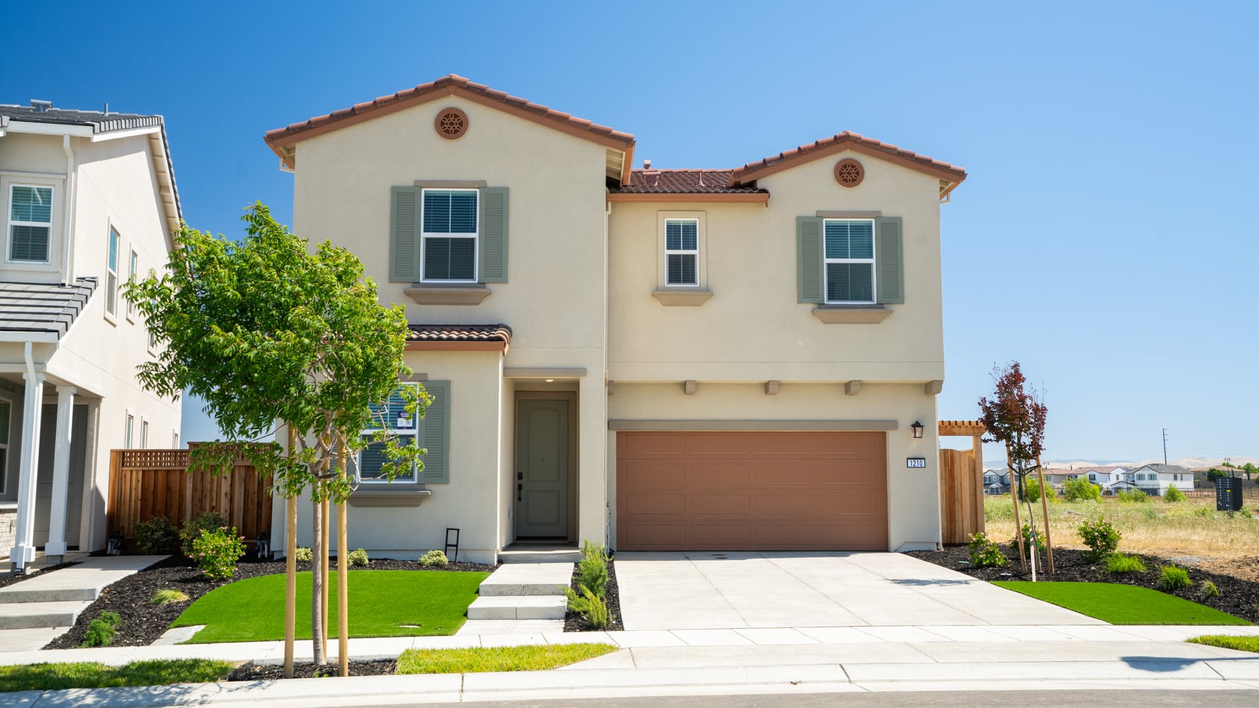 A house with a driveway.