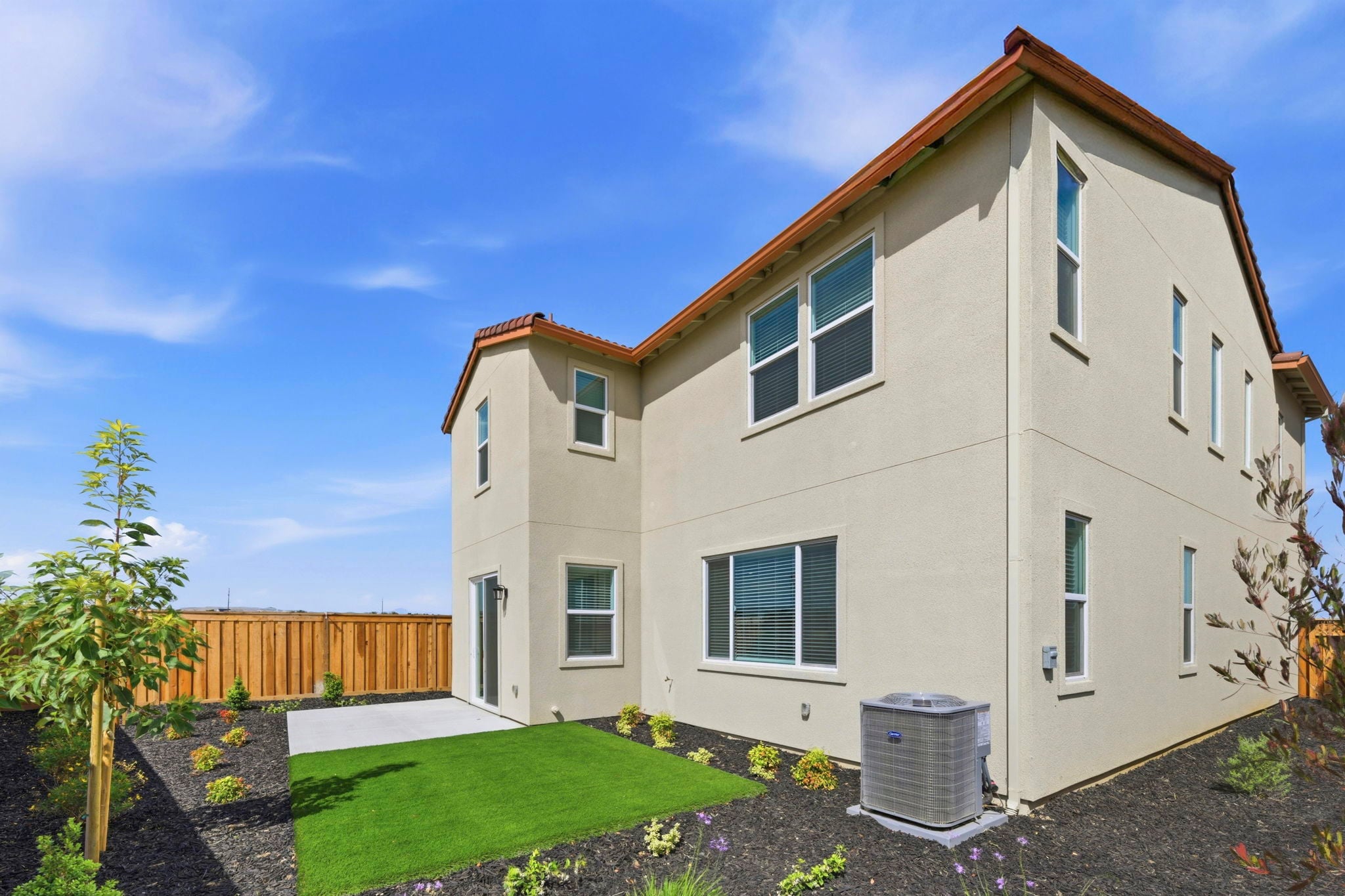 A house with a yard.
