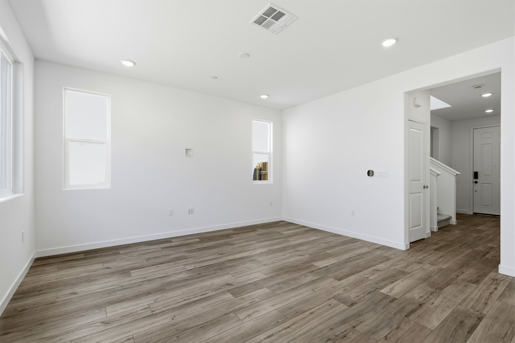 A room with white walls.
