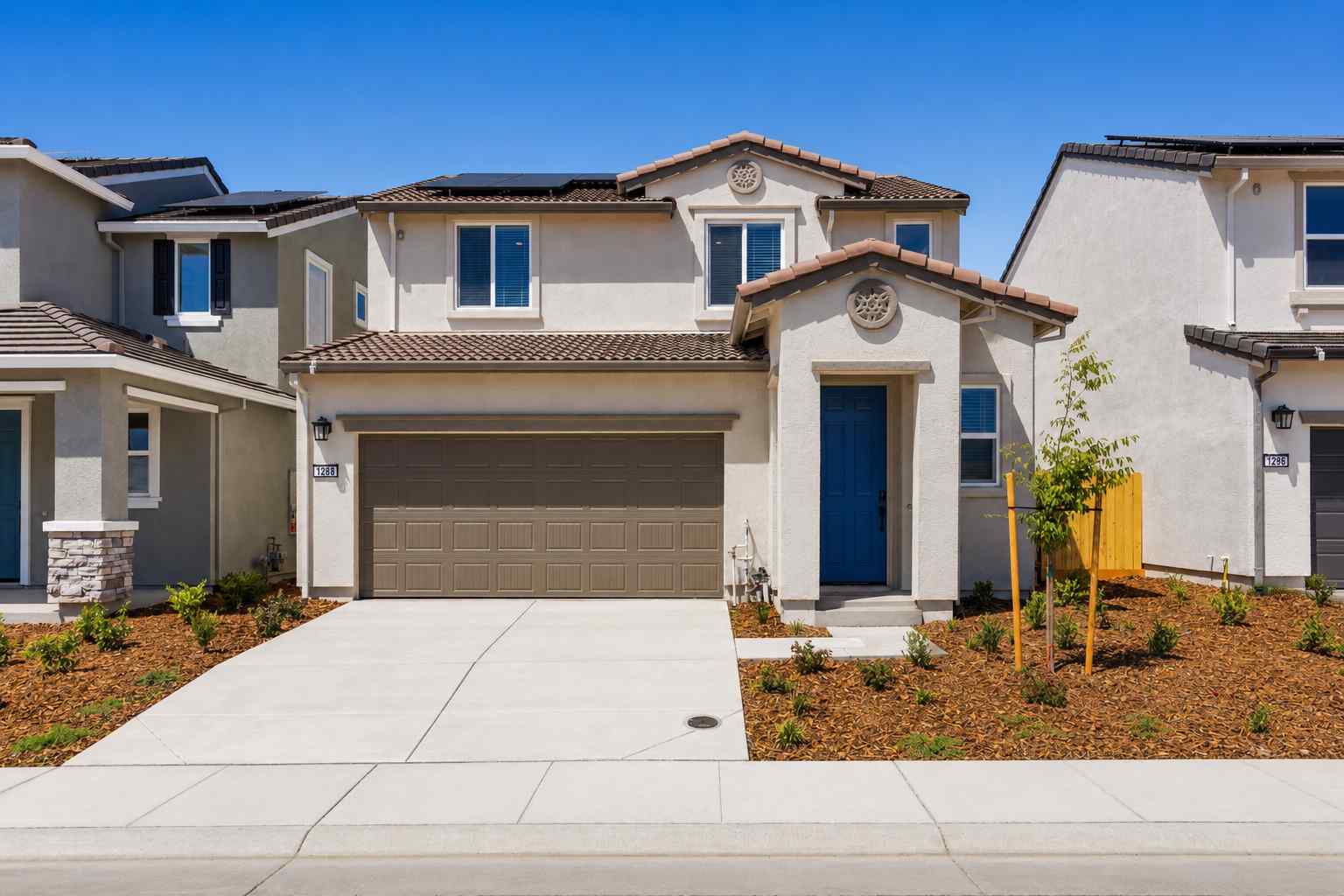 A house with a garage.