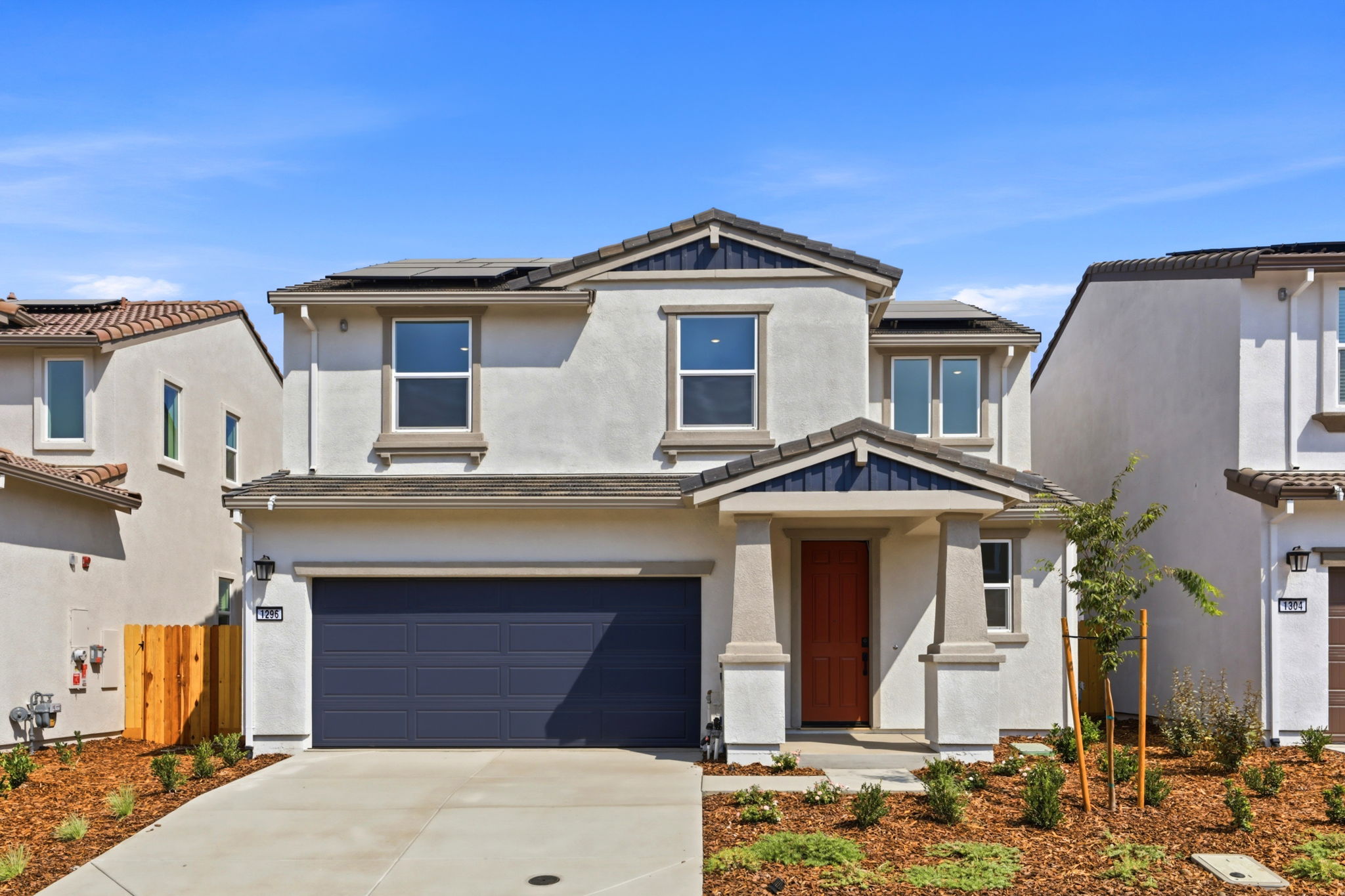 A house with a garage.