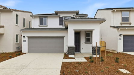 A row of white houses.