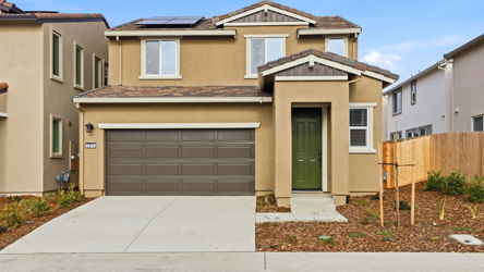 A house with a garage.