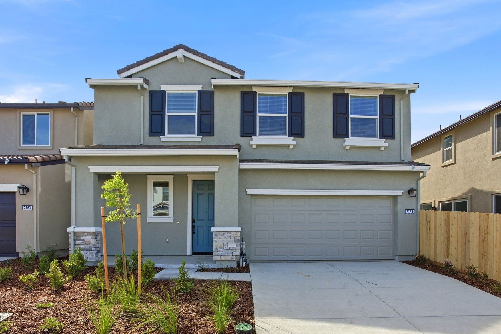 A house with a garage.