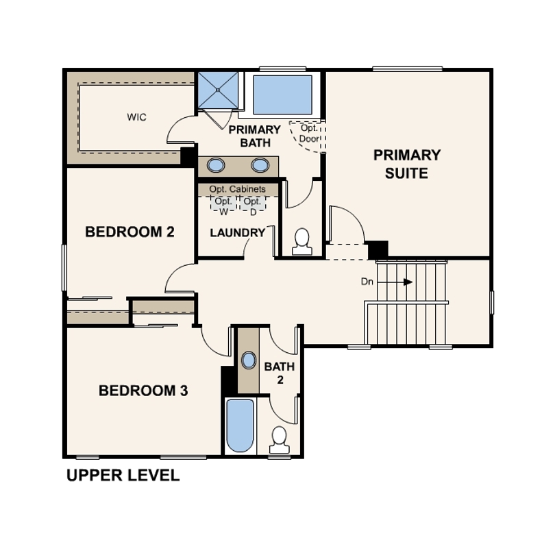 Plan 1 second floor plans at Monte Verde by Century Communities