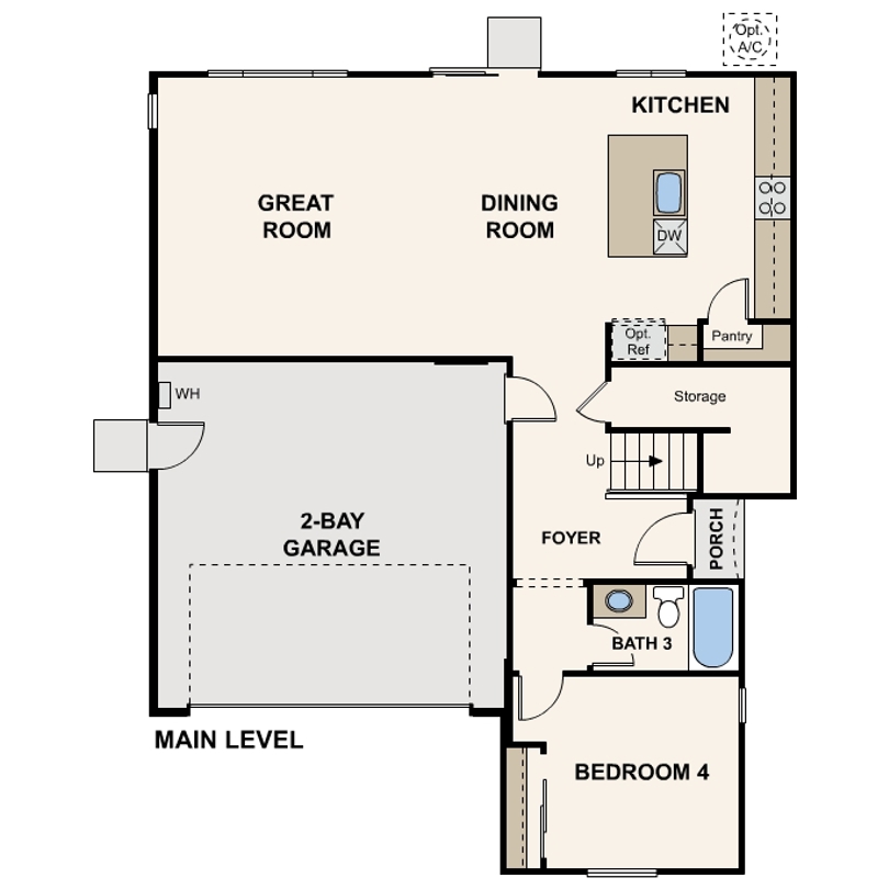 Plan 3 first floor plan at Monte Verde by Century Communities