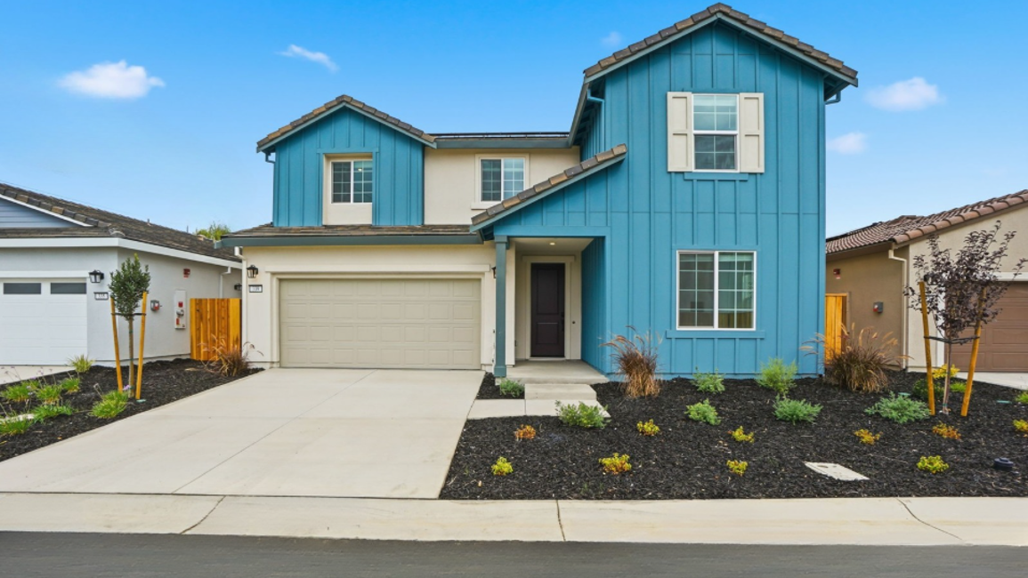 A house with a garage.