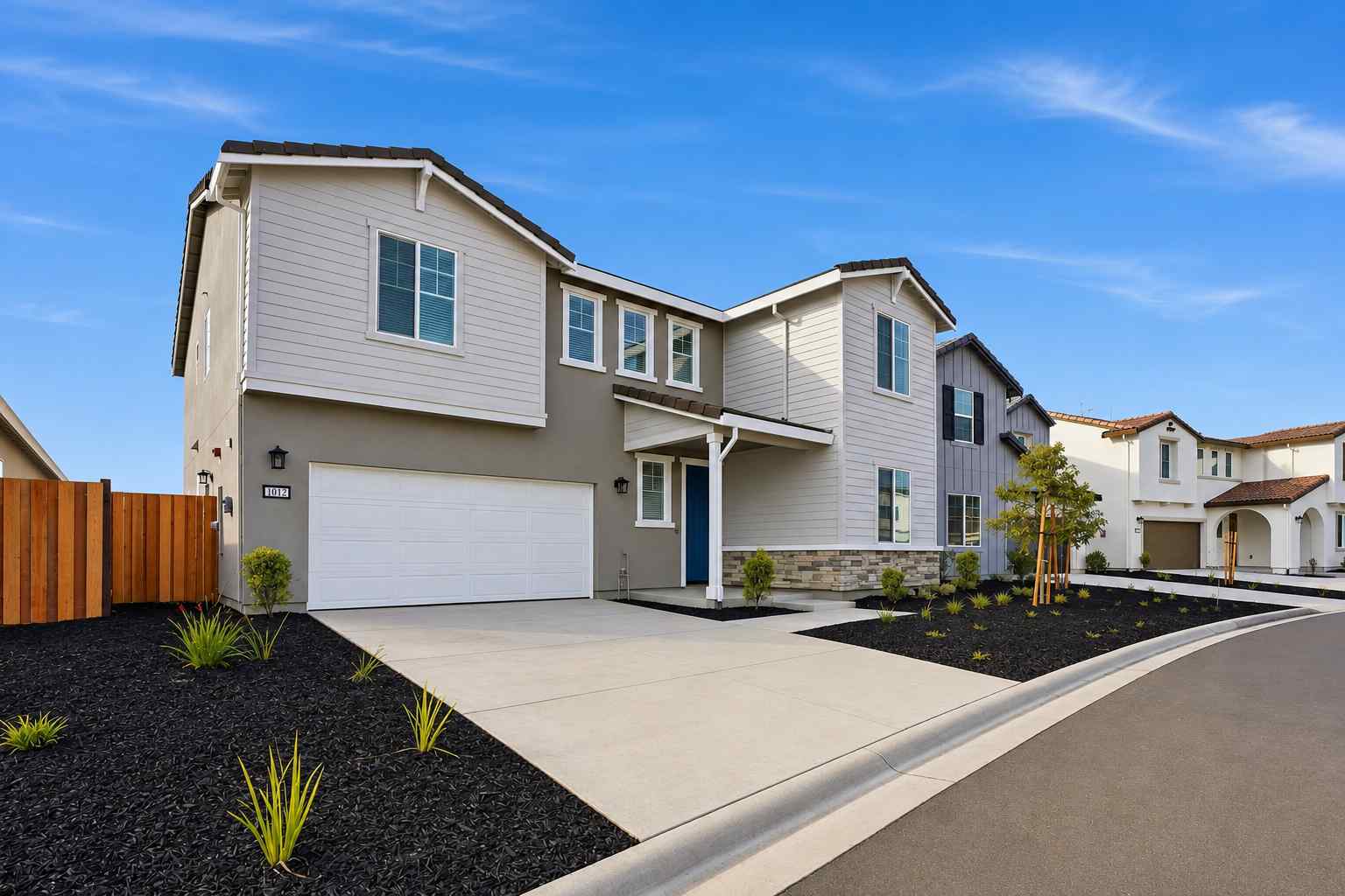 A house with a driveway.