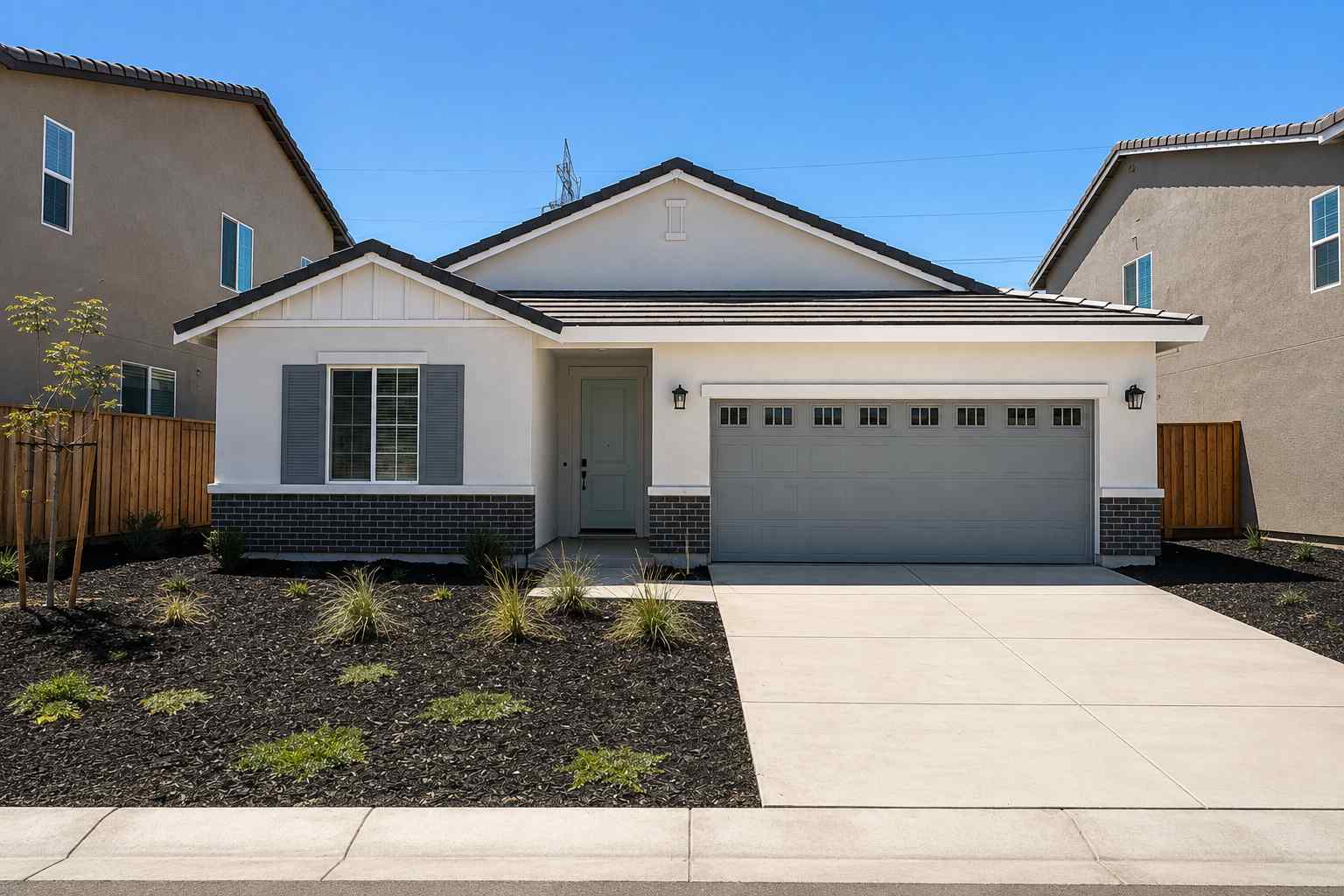 A house with a garage.
